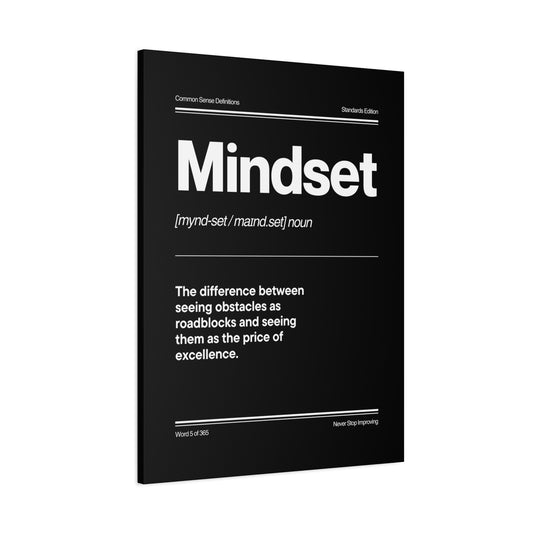 Mindset Motivational Canvas Print — 'Mindset' Definition Wall Art