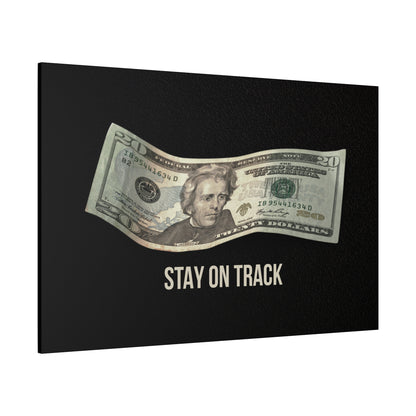 Stay On Track with Waving $20 Bill Money Canvas Wall Print
