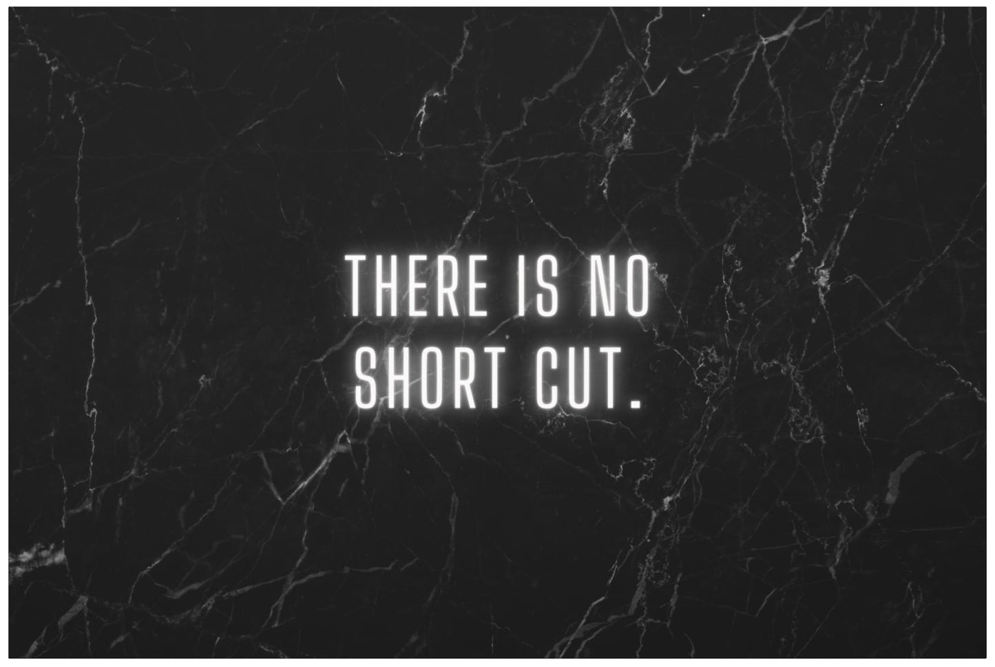 There Is No Shortcut Black Marble Motivational Quote Canvas Wall Art