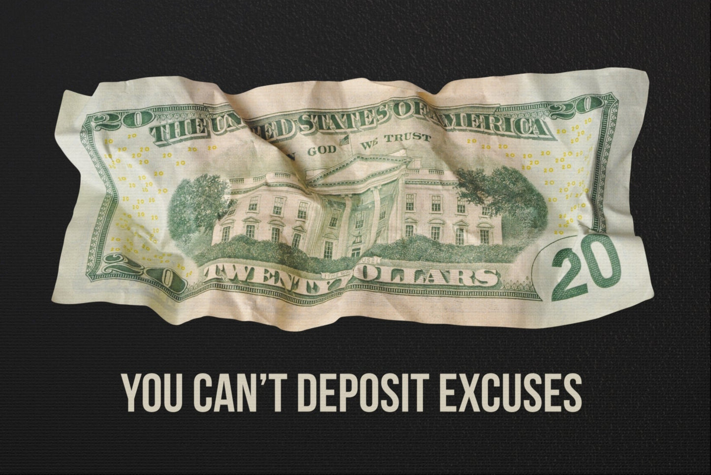 You Can't Deposit Excuses Cash Stacks Canvas Wall Art