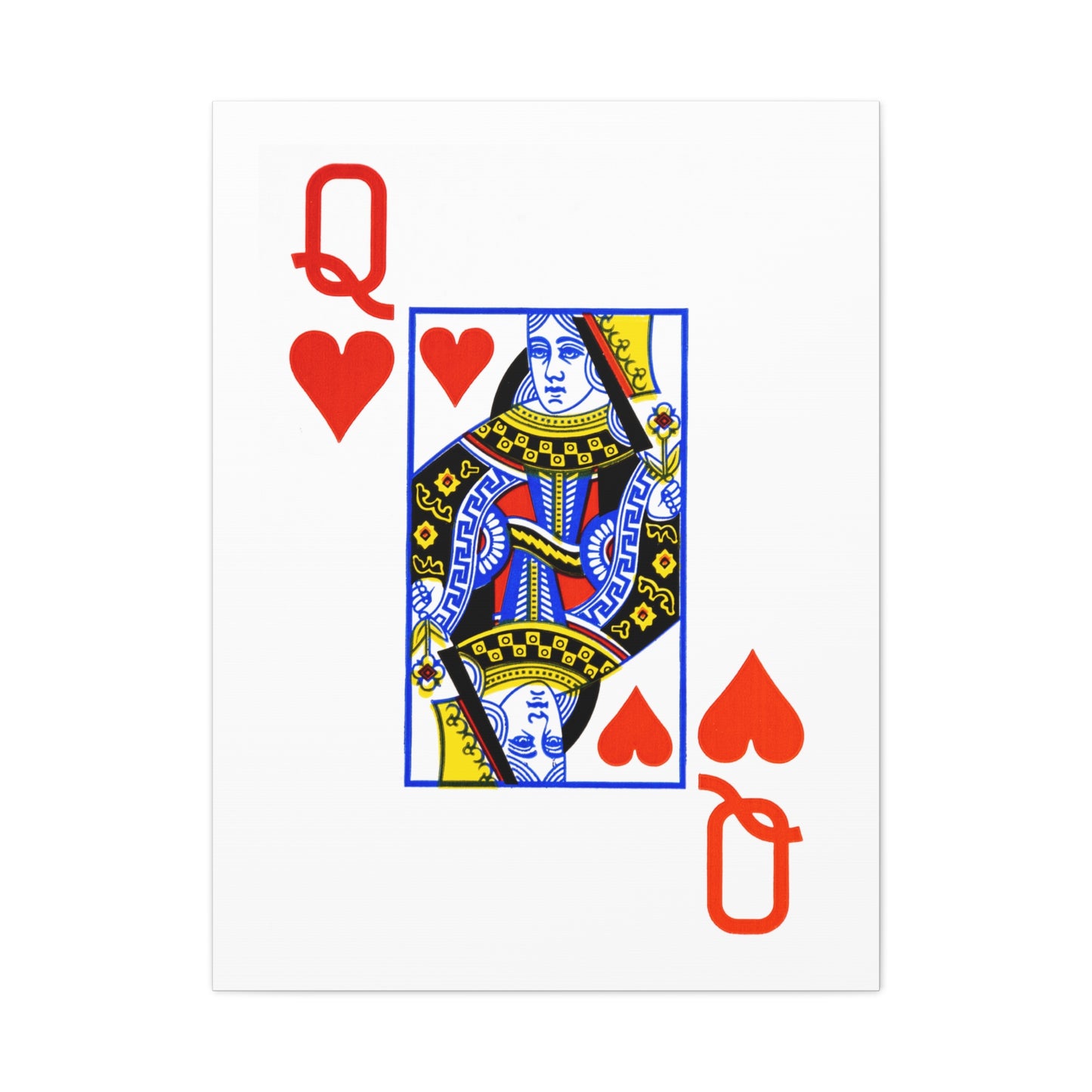 Queen of Hearts Playing Card Canvas Print — Gambling Cards Betting Lucky Wall Art