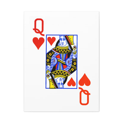 Queen of Hearts Playing Card Canvas Print — Gambling Cards Betting Lucky Wall Art