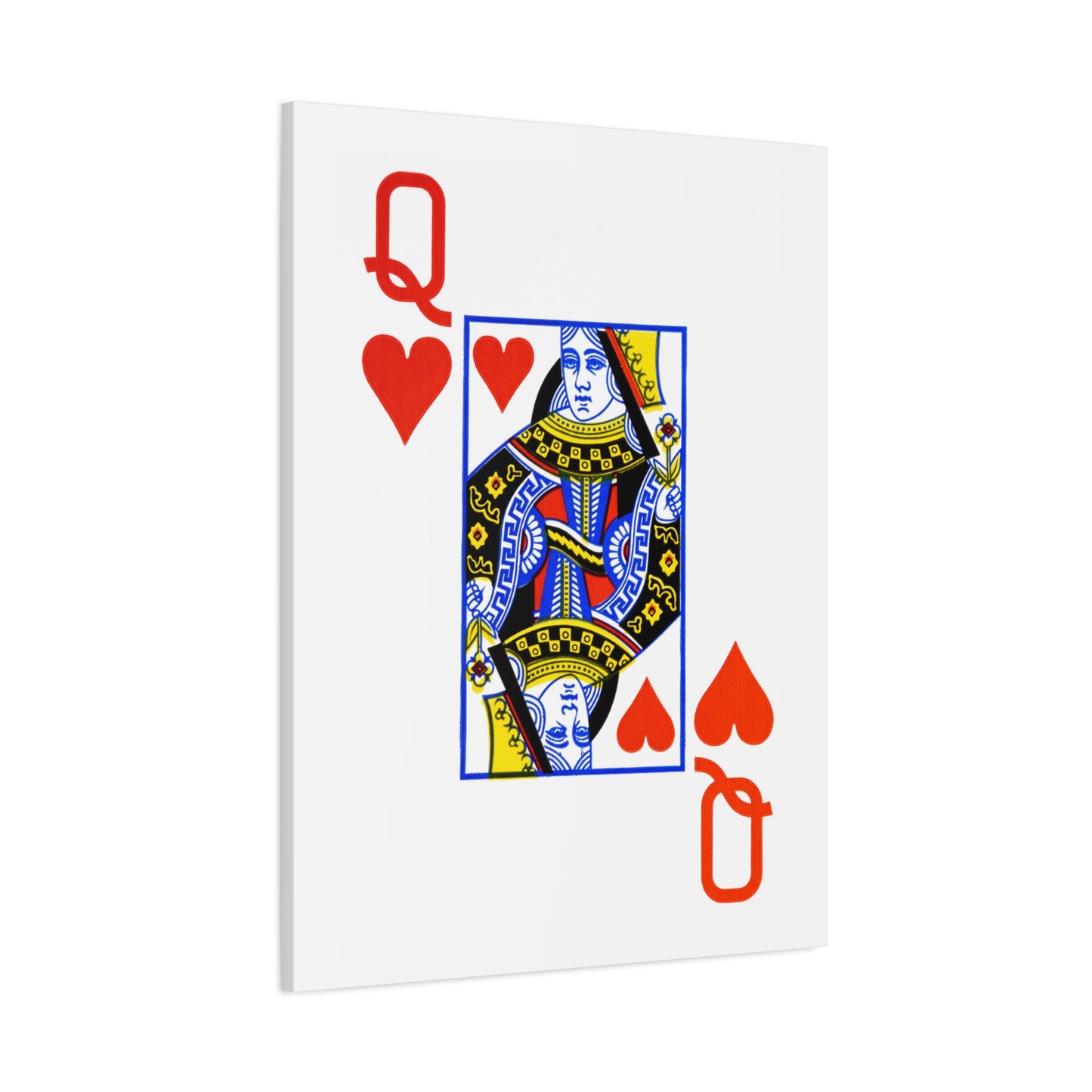 Queen of Hearts Playing Card Canvas Print — Gambling Cards Betting Lucky Wall Art