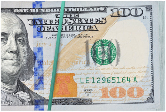 Cash Stacks $100 Dollar Bills Matte Canvas Print Wall Art