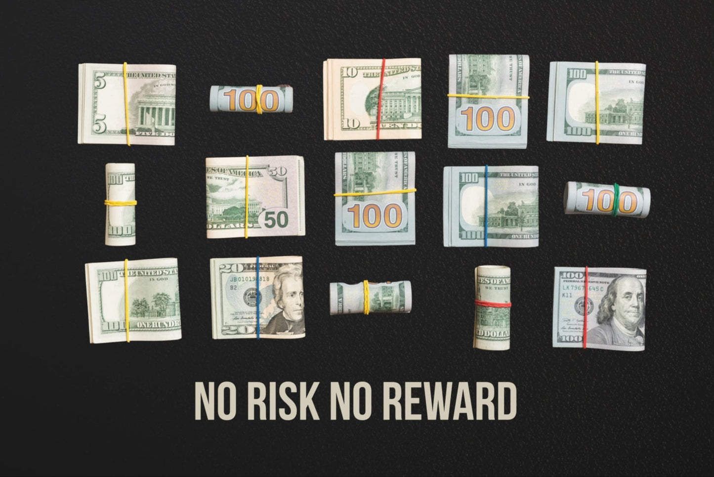 NO RISK NO REWARD Money Wall Art