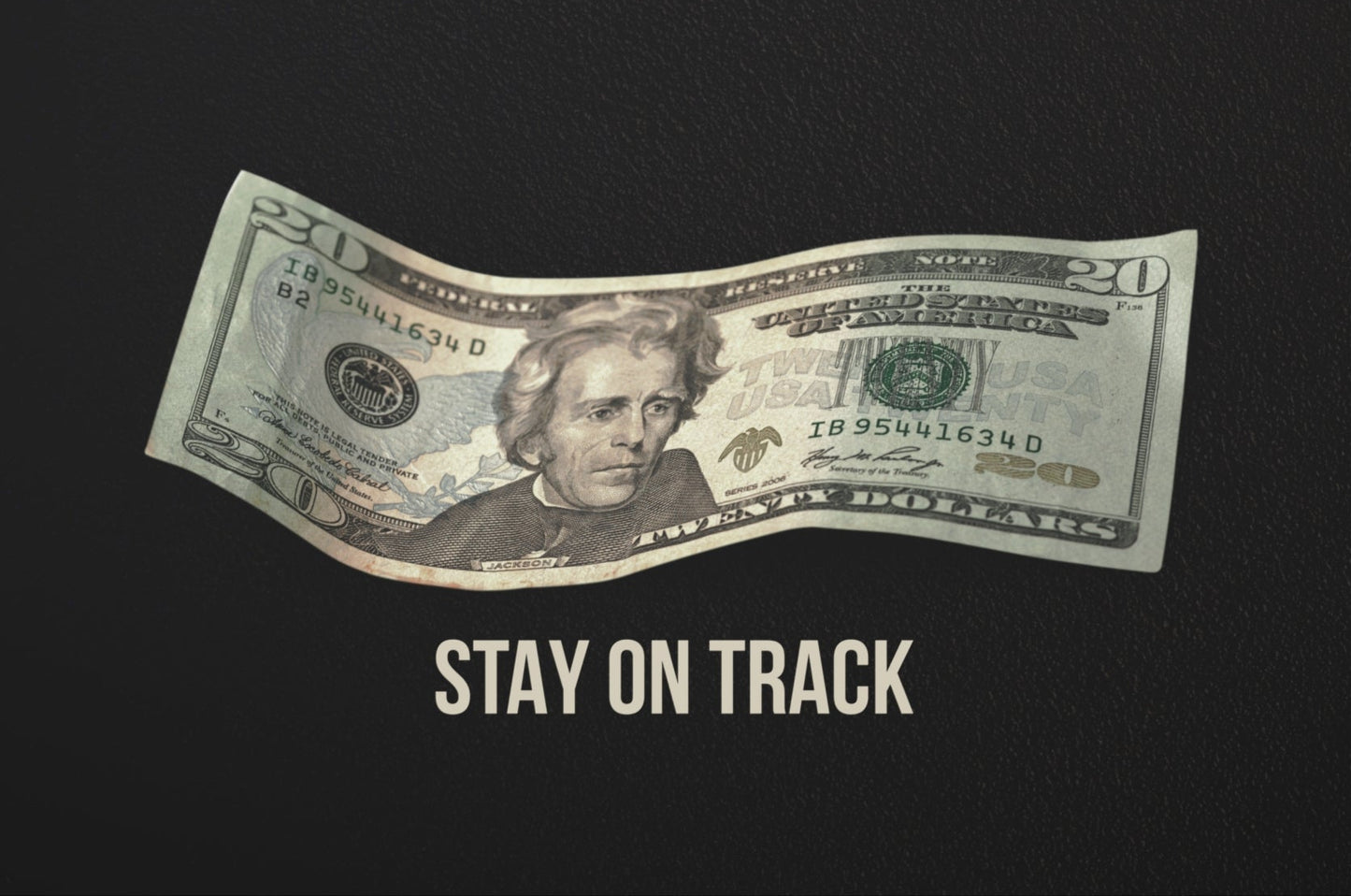 Stay On Track with Waving $20 Bill Money Canvas Wall Print