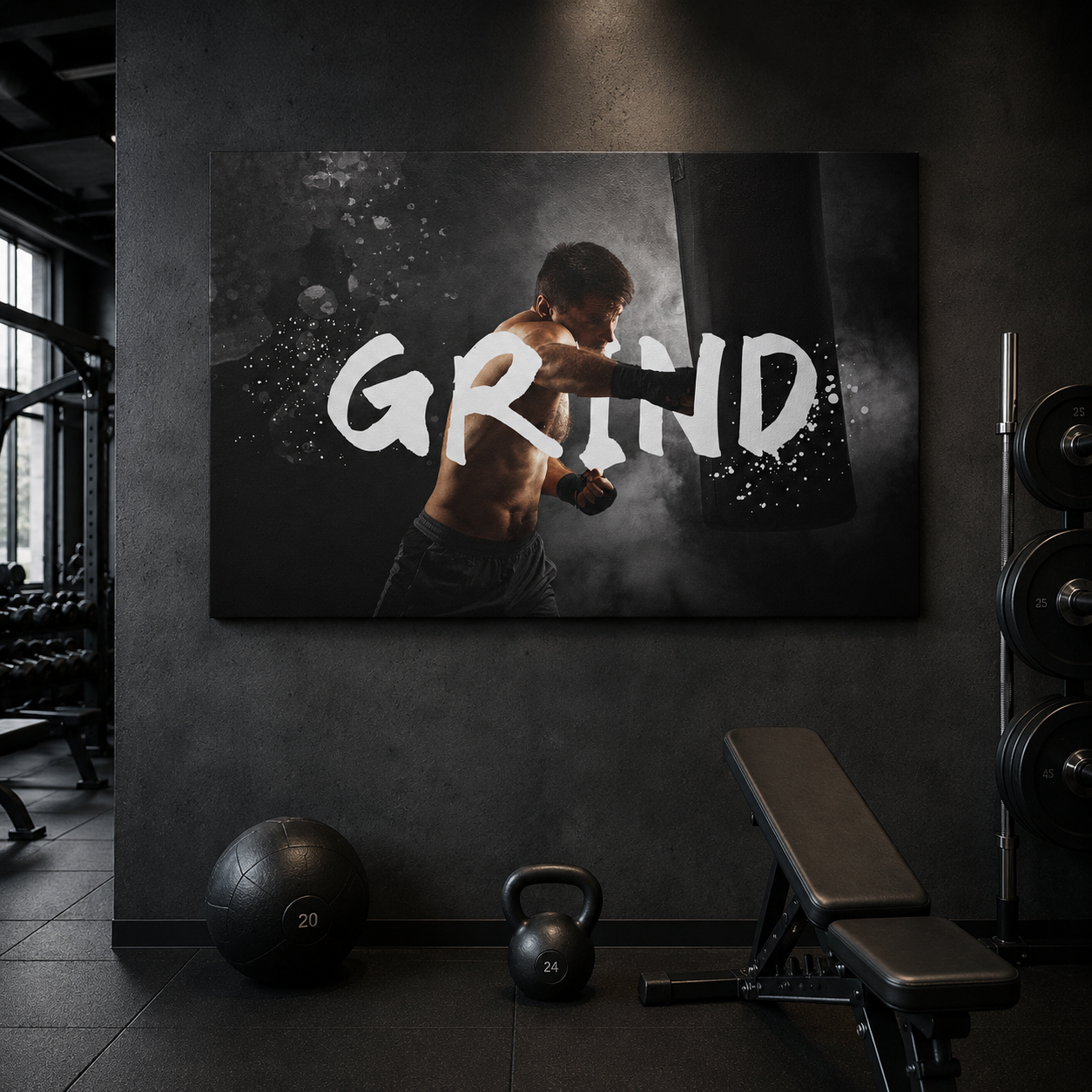 GRIND Motivational Boxing Canvas Wall Art