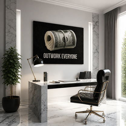Outwork Everyone Money Roll Canvas Wall Art