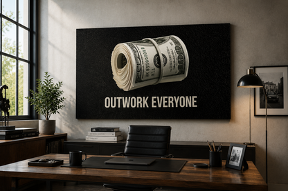 Outwork Everyone Money Roll Canvas Wall Art