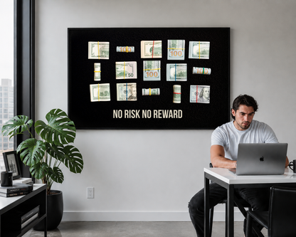 No Risk No Reward Cash Money Canvas Wall Art