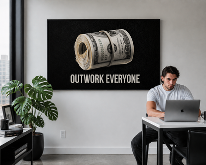 Outwork Everyone Money Roll Canvas Wall Art