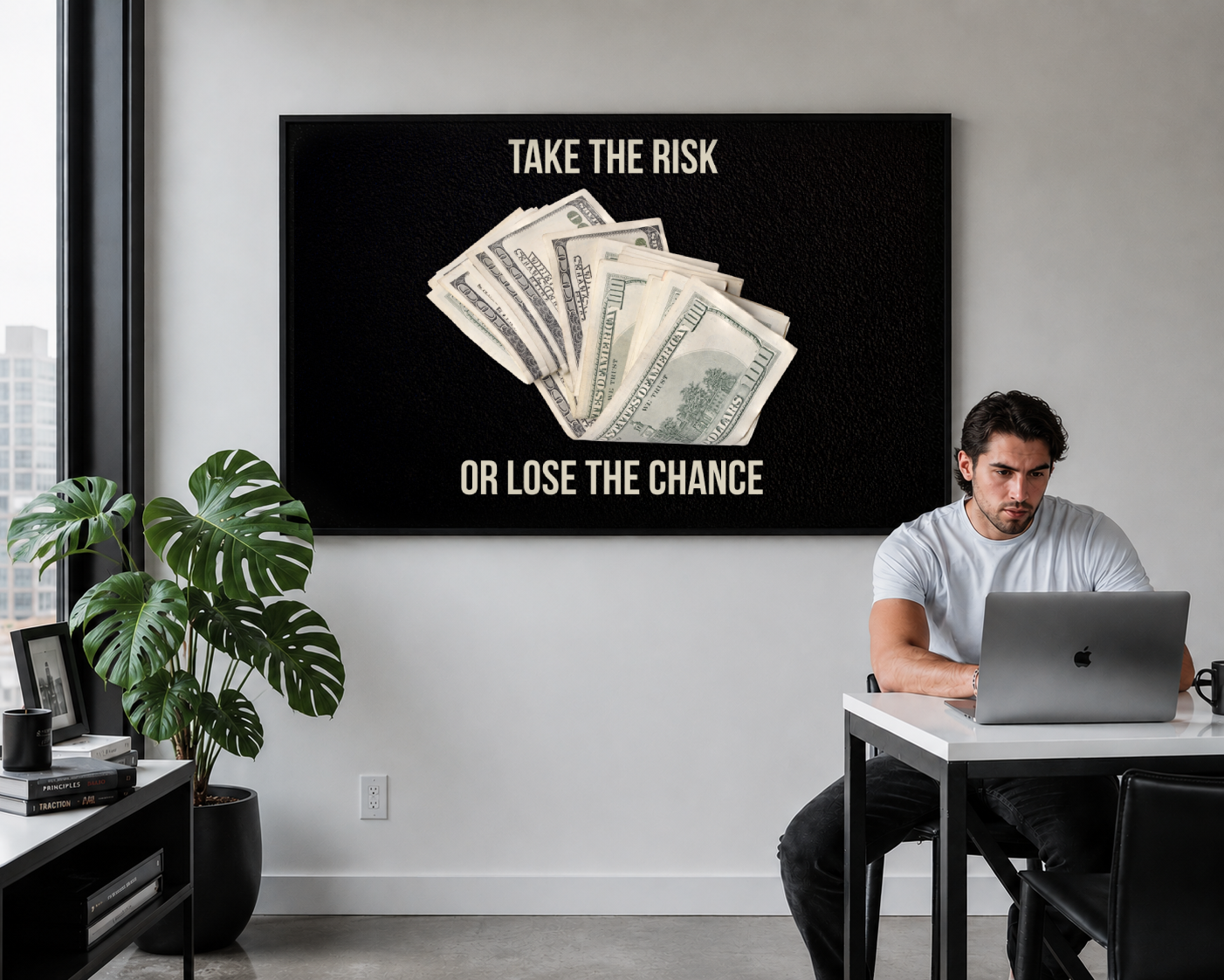 Stay On Track with Waving $20 Bill Money Canvas Wall Print